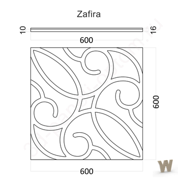 PREMIUM 3D дизайнерская панель Zafira 600-600-16мм