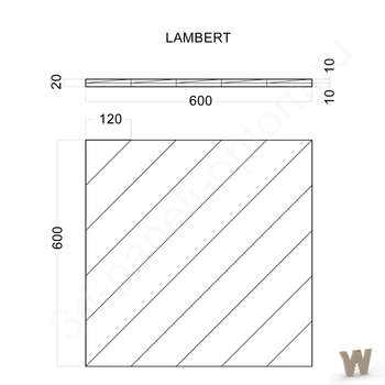 PREMIUM Дизайнерская 3D панель Lumbert 600-600-20мм