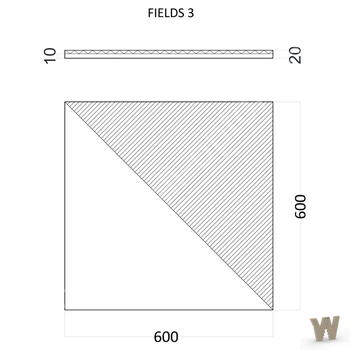 PREMIUM 3D дизайнерская панель FIELDS 3 600-600-20мм